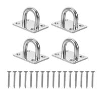 GAROZATION Kit d'ancrage Mural pour Hamac 4 Pièces en Acier Inoxydable 304 M8 16 Vis, Crochets Robustes Suspendre Solide, Fixation Murale Sécurisée pour Jardin et Terrasse