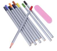GAROZATION Kit de Crayons à Dessin sous Glaçure en Céramique 12 Pièces en Bois Outil de Ponçage pour Création Artistique et Décoration Précise en Poterie