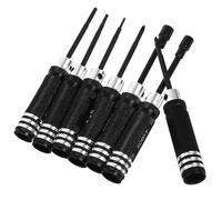 GAROZATION Kit D'outils 7-en-1 pour Modèles Rc Tournevis Noir en Acier Solide, Réglage et Réparation pour Avions et Voitures Télécommandées