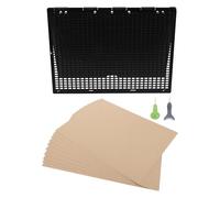 GAROZATION Kit Portable D'écriture Braille en Plastique 27 Lignes 30 Cases avec Stylet, Outil D'apprentissage pour Étudiants Aveugles, pour Étude à Domicile