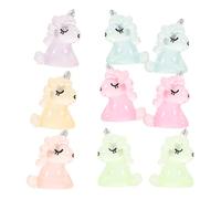 GAROZATION Lot de 12 Mini Figurines Phosphorescentes de Licorne Multicolores, Décoration Lumineuse à Poser pour Tableau de Bord et Décor Intérieur, Ornement Décoratif Brille Couleur