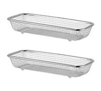 GAROZATION Lot De 2 Paniers Pour Lave-vaisselle En Acier Inoxydable, Petit Panier à Couverts à Maille Fine, Porte-couverts Polyvalent Compatible Lave-vaisselle, Fond Plat Antidérapant Cuisine