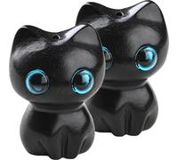 GAROZATION Lot de 2 Pendentifs en Bois D'ébène de Chat, Breloques Artisanales Compactes pour Porte-clés, Décorations Rétro Légères pour Accessoires de Bricolage et Paquet, Ornement Suspendu