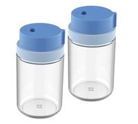 GAROZATION Lot de 2 Pots à Épices Multifonction en Plastique Bleu Design Pratique Cuisine et Camping, Bouteilles à Sel et Poivre pour Usage Extérieur