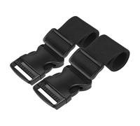 GAROZATION Lot de 2 Sangles à Bagages Noires en Nylon Bretelles Réglables et Clips, Faciles à Utiliser Rangement Activités en Plein Air