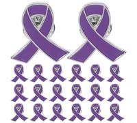 GAROZATION Lot de 20 Broches Ruban de Sensibilisation en Fer Épinglettes à Motif Ruban Violet pour Événements Caritatifs Décoration Col et Vêtement Accessoires Femme pour Lutte la Violence