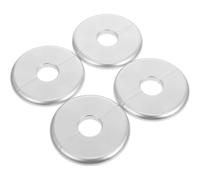 GAROZATION Lot de 4 Plaques de Recouvrement de Tuyau pour Piscine Cache-Trous D’Échelle de Piscine en Plastique Argenté Bride Fendue Ronde 22 MM Protection Débris pour Escalier Enterrée