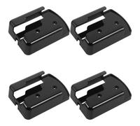 GAROZATION Lot de 4 Supports Muraux Noirs en Plastique pour Télécommandes Tv, Rangement Multifonctionnel, Design Élégant et Moderne pour Salon