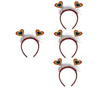 GAROZATION Lot De 4 -têtes Arc-en-ciel Pour Cheveux Décoration De Fierté Accessoires De Fête Et De Selfie