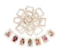 GAROZATION Lot de 40 Cadres Photo en Bois Décoratifs pour Décoration Murale et Sapin de Noël, Accessoires Créatifs et Délicats pour Loisirs DIY Plusieurs styles