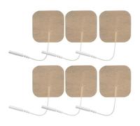 GAROZATION Lot de 8 Coussinets de Massage Auto-adhésifs 5x5 Cm en Tissu Non Tissé Marron, Électrodes pour Électrostimulation 2.0 Mm, Patchs Relaxants pour Dos, Nuque et Épaules, Compatibles
