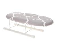 GAROZATION Mini Tabouret de Repassage Ovale en Acier Housse en Tissu, Accessoire de Repassage Domestique Peu Encombrant, Maison Voyage