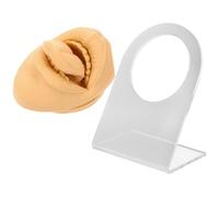 GAROZATION Modèle de Langue et Pose Facile Beige en Silicone Flexible avec Support, Partie du Corps Simulée pour Entraînement Précis pour Pratique de Piercing