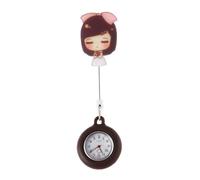 GAROZATION Montre de Poche Design Simple pour Infirmière Suspendue Plastique Café, Trotteuse Précise Destinée aux Professionnels de Santé en Milieu Hospitalier