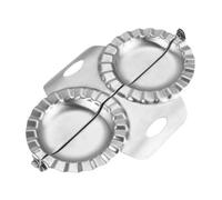 GAROZATION Moule à Raviolis Double Tête pour Sceller Pâte Hermétiquement en Acier Inoxydable Argenté et Préparer Rapidement des Raviolis Maison Outil de la Cuisine Professionnel