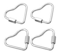 GAROZATION Mousquetons Faciles à Ouvrir Lot de 4 Forme Cœur en Acier Inoxydable Accessoires Collier Robustes et Multifonctionnels pour Usage Extérieur et DIY