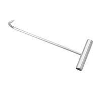 GAROZATION Outil de Levage Robuste pour Couvercle D'égout Poignée Ergonomique en Métal Argenté, Crochet T Léger pour Manutention de Plaques et Regards