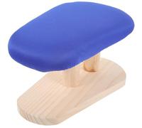 GAROZATION Outil de Repassage en Bois Base Épaissie et Housse en Tissu Bleu, Table à Repasser de Petite Surface pour Usage Domestique et Tabouret de Repassage Rond