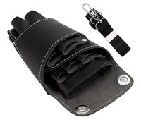 GAROZATION Paquet Bandoulière de Coiffeur et Organiseur en Cuir Pu Noir Grosse Capacité Étui à Ciseaux Polyvalent pour Travail en Salon de Coiffure