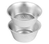 GAROZATION Passoire Alimentaire en Acier Inoxydable 1 Set avec Bassine pour Lavage des Fruits et Légumes, Panier à Mailles Sûr et Pratique Cuisine et Maison