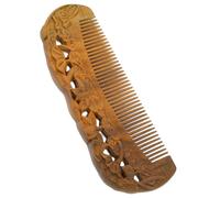 GAROZATION Peigne Ménager en Bois de Santal sans Électricité Statique, Double Face Sculpté pour Coiffure à Domicile ou Salon, Stimule et Masse le Cuir Chevelu