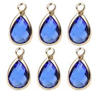 GAROZATION Pendentifs à Breloques Bordure en Cuivre Ensemble de 6 en Verre Forme Goutte D'eau Design Mini Anneau Suspendu Facile à Porter pour Accessoires Bijoux