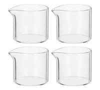 GAROZATION Pichet à Lait en Verre Transparent 110 Ml Lot de 4 Distributeur de Sirop Chaud pour Café et Cappuccino la Maison