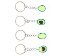 GAROZATION Porte-clés Décoration Créative et Pratique en Pâte Polymère 4 Pièces Avocat Accessoires Colorés en Métal Couleur Aléatoire Style Aléatoire pour
