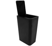 GAROZATION Poubelle Cuisine Compacte en Plastique Épais Noir Couvercle Pratique, Anti-Odeur, Petite Poubelle pour Bureau et Salle de Bain, Solide pour Usage Quotidien