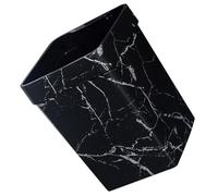 GAROZATION Poubelle pour Maison en Plastique Noir Imitation Marbre 8l Poignée Encastrée, Design Moderne et Fonction de Rangement Cuisine et Salle de Bain