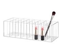 GAROZATION Présentoir Multifonctionnel à 24 Grilles en Acrylique Transparent pour Rangement de Rouge à Lèvres et Outils de Maquillage, Pratique pour Maison et Bureau