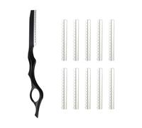 GAROZATION Rasoir à Effiler Manuel 11 Pièces pour Cheveux, Kit de Coupe de Cheveux à Domicile, Rasoirs Droits Antidérapants Précis pour Coiffure et Barbier, Usage Professionnel et Personnel