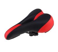 GAROZATION Selle de Vélo VTT Respirante Coussin Épais Absorbant Les Chocs, Siège Confortable Noir et Rouge Compatible Vélo de Montagne, Accessoire Cyclisme pour Longues Distances