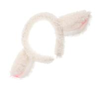 GAROZATION Serrage-tête pour Garçon et Filles Oreilles D'agneau en Peluche Douce Beige, Bandeau Mignon et Confortable pour Cosplay et Costume, Ne Abîme Pas les Cheveux