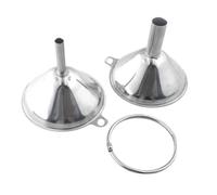 GAROZATION Set de 3 Entonnoirs Cuisine en Acier Inoxydable Argenté Poignée Latérale et Surface Lisse, Mini Filtre pour Sauces Soja, Huiles et Liquides
