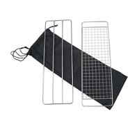 GAROZATION Set de 3 Grilles de Cuisson en Acier Inoxydable Noir pour Barbecue, Design Bordé Anti-Rayures, pour Poisson et Ailes de Poulet en Camping