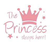 GAROZATION Stickers Muraux Chambre Fille Couronne Princesse Rose, Autocollants Muraux DIY en Pvc Amovibles pour Décoration Chambre Confortable