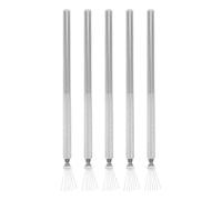 GAROZATION Stylos Liner Manche Texturé Quadrillé pour Nail Art Lot de 5 Multifonctionnels en Acier Inoxydable Pinceaux à Ongles Fins pour Déco Précise et Création Artistique des Ongles