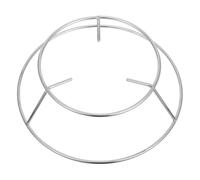 GAROZATION Support Rond en Acier Inoxydable 1 Pièce pour Cuisson sur Grille et Bois de Chauffage, Étagère Ménagère Stable Camping Cuisine en Plein Air, Support Inférieur pour Casseroles