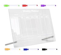 GAROZATION Tableau de Notes Scolaire en Acrylique Transparent Stylo Effaçable, Panneau de Bureau Multifonctionnel pour Étudiants et Usage Bureau