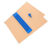 GAROZATION Tablette Braille Plastique 27 Lignes 30 Cases Bleu Stylet 3 Feuilles D’Entraînement pour Écriture Braille Aide pour Personnes Aveugles Utilisation Pratique Quotidienne