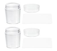 GAROZATION Tampon à Ongles Transparent 2sets en Plastique Abs Sceau Silicone pour Nail Art DIY Facile à Domicile ou Salon Professionnel