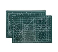 GAROZATION Tapis de Découpe Double Face en Pvc Vert 2 Pièces pour Loisirs Créatifs Surface Stable et Protection de Bureau pour Ateliers D'art