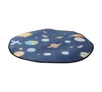 GAROZATION Tapis Rond à Motifs Planètes de Dessins Animés Diamètre 60 Cm Fibre de Polyester Épaisse et Lavable Tapis Décoratif pour Chambre D’garçon et Filles Salon et Salle de Bain Créatif