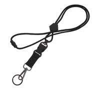 GAROZATION Tour de Cou Noir en Polyester avec Clip de Sécurité pour Badge D'identification, Lanière Confortable pour Randonnée et Escalade