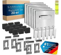 Garrandt Lot de 20 crochets de suspension pour aluminium Dibond - Colle extra forte 3M - Kit de fixation pour miroirs, photos, miroirs - Tôles autocollantes pour photos
