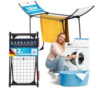 Garrandt Séchoir à linge à ailes, séchoir rotatif, inspirant, avec surface de séchage de 16 m, design XXL, en bleu, peu encombrant, pour femmes au foyer, extérieur (Nevada Noir)