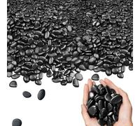 Garrdeen Pierres de rivière polies noires de 2,3 kg, petits galets de 1,3 à 2,5 cm pour plantes d'intérieur, pierres d'aquarium, gravier d'aquarium, pierres décoratives pour jardinières, remplissage
