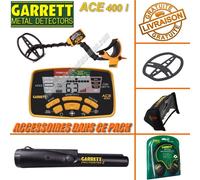 Garrett - Détecteur De Métaux Ace 400 i avec 3 Accessoires Inclus (casque audio, protège disque, protège pluie boîtier)+ Propointer 2
