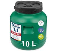 Garronda 10L Fût Plastique Alimentaire Sans BPA - Récupérateur d'Eau Bidon Alimentaire avec Couvercle pour Eau, Choucroute, Croquettes, Fermentation GD-0142